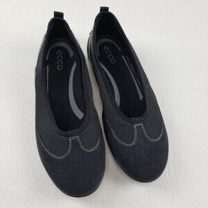 Ecco Vibration II Ballerina Flat Womens 8-8.5 EU 39 Black Casual Slip On Shoe